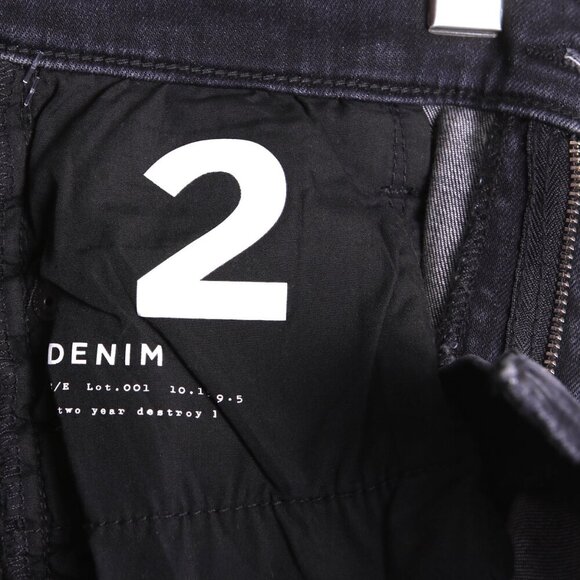 Current Elliott The Stiletto Skinny Jeans Ripped Knee Distressed Denim Black - Picture 12 of 13